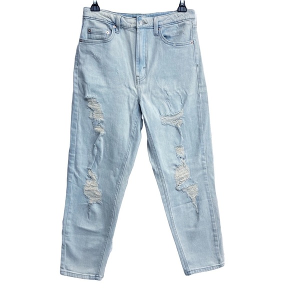 Wild Fable High Rise Distressed Mom Ankle Jeans Size 2 Light Wash - Picture 1 of 13